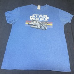 Star Wars Millennium Falcon 77 Graphic T Shirt Adult Large Blue Lucasfilm Delta