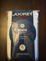 Men’s 2-Pack Jockey Classic Breathe Mesh Crew Neck T-Shirts White Size M (38-40)