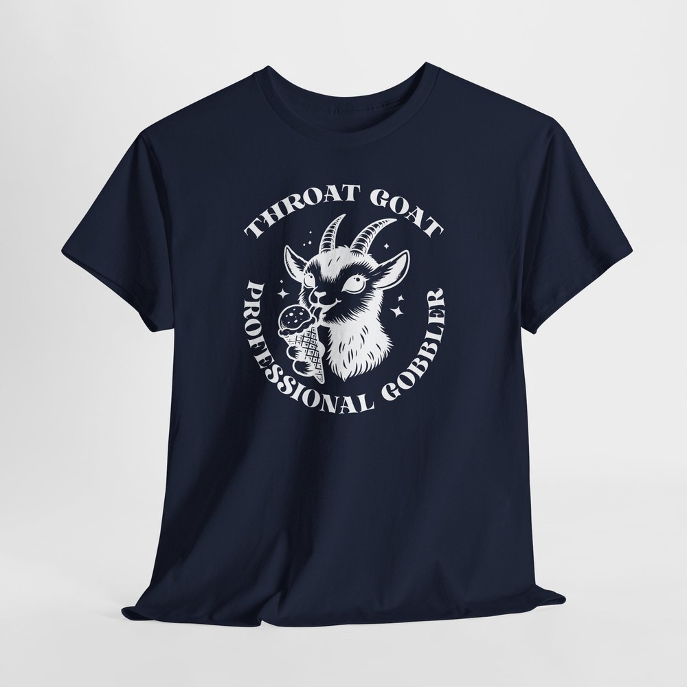 Throat Goat Professional Gobbler T-Shirt, Funny LGBTQ+ Oral Sex Illustration