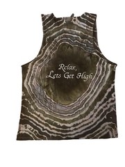 Men’s Tie Dye Tank Bundle, 4, XL Tan Tops, Stick Figure Band Inspired, Hand Dyed