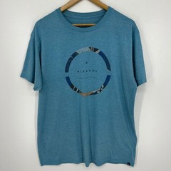 Rip Curl Mens Graphic T-Shirt Blue Heather Standard Fit Large Short Sleeve