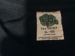 Lucky Brand “Irish Pug” T-Sirt Black/Green Size XL/XG Preowned