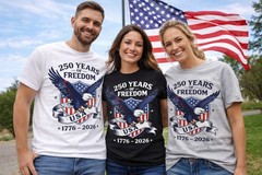 250 Years of Freedom 1776 2026 Patriotic Unisex Tshirt