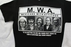 MEXICANS WITH ATTITUDE MWA MORELOS ZAPATA VILLA JUAREZ MARCOS MEXICO T-SHIRT