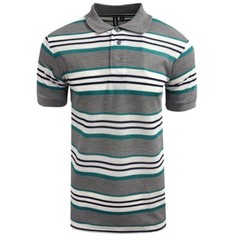 Men’s Short Sleeve Polo T-Shirt Stripe Pique Casual Regular fit Fashion Work Top