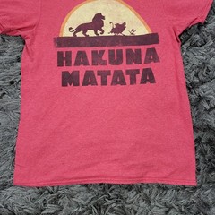 Disney Lion King Hakuna Matata Shirt Mens Medium Red Simba Pumbaa Timon Logo Tee