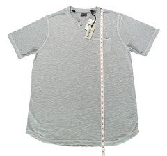 NWT Men’s Sz L Light Gray Henley Short Sleeve Pocket TShirt Buffalo David Bitton