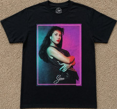 Selena Official Merchandise Black Graphic Print Crew Neck Cotton T-Shirt L