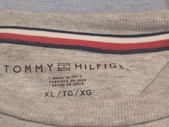 Tommy Hilfiger Men’s Short Sleeve Shirt Pocket Logo Light Blue & Gray XL