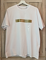 Calvin Klein CK Mens Gold Logo Short Sleeve T-Shirt Size L – BRAND NEW W TAGS