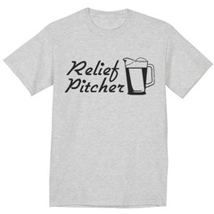 funny saying t-shirt relief pitcher drinking baseball design tee tshirt