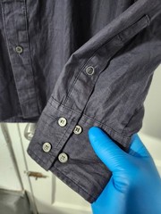 KOYO JEANS Shirt Mens L Navy Contrast Button Up Embroider Street Y2K Cotton Pkt