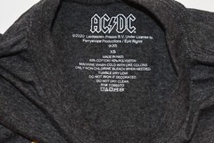 AC/DC Mens AC/DC Distressed Logo Charcoal Heather Shirt New XS-3XL