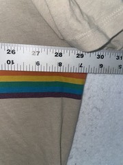 REI Co-Op Mens 3XL Beige T-Shirt Rainbow Striped Tee Outside with Pride Cotton