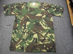 WOODLAND Camouflage Camo ARMY TSHIRT MENS Short Sleeve T-Shirt MADE IN USA S-M