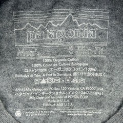 Patagonia Logo Graphic T Shirt Men Small Slim Fit Gray 100% Organic Cotton USA