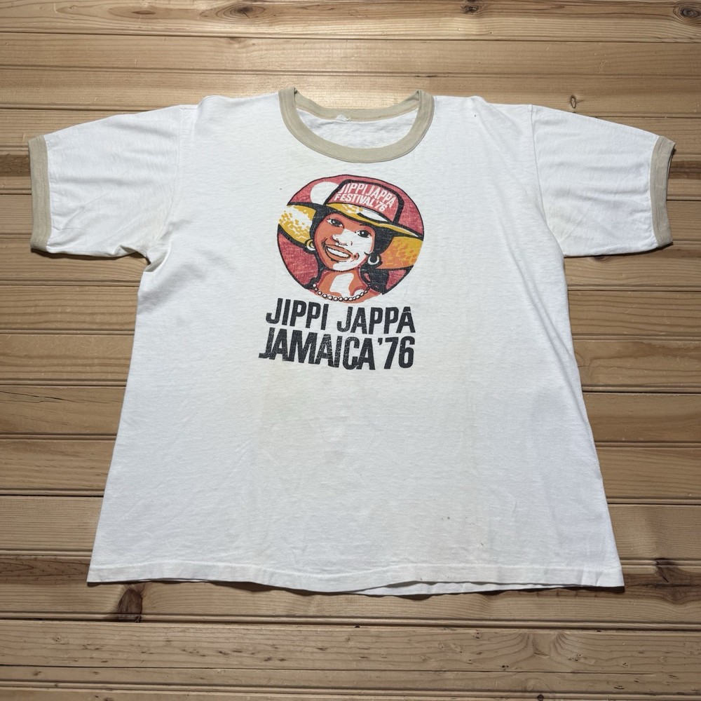 Vintage 1976 Jippi Jappa Jamaica Music Festival Single Stitch Shirt Size Large
