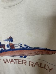 Vintage Shirt Adult L White Flat Water Rally Boat 1988 Graphic Single Stitch