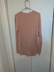 Cuts Clothing Elongated Long Sleeve T Shirt Mens Size L Coral Pink Cotton Blend