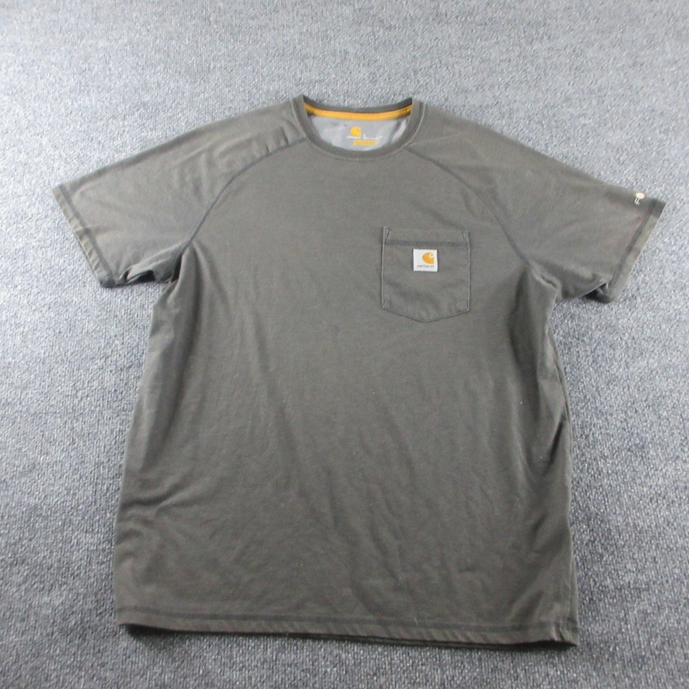 Carhartt Force Shirt Mens L Green Short Sleeve Relaxed Fit Pocket Workwear Tee