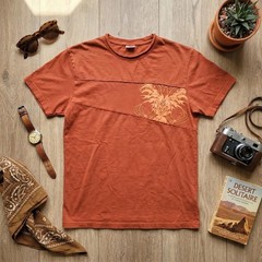 International Male Men Large Spice Orange Cotton Graphic Tee Y2K Retro Essential