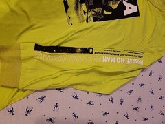 Junior 2XL Neon Green NASA T Shirt With Print On Sleeves