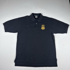 Vintage US Forest Service Police Polo Shirt Official Badge Detective USA Mens L
