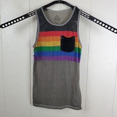 Well Worn Tank Top Mens Extra Small Gray Round Neck Sleeveless Pocket Stretch
