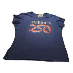 District Perfect Tri Tee America 250 Royal Heather Blue T-Shirt Men’s 4XL NWOT
