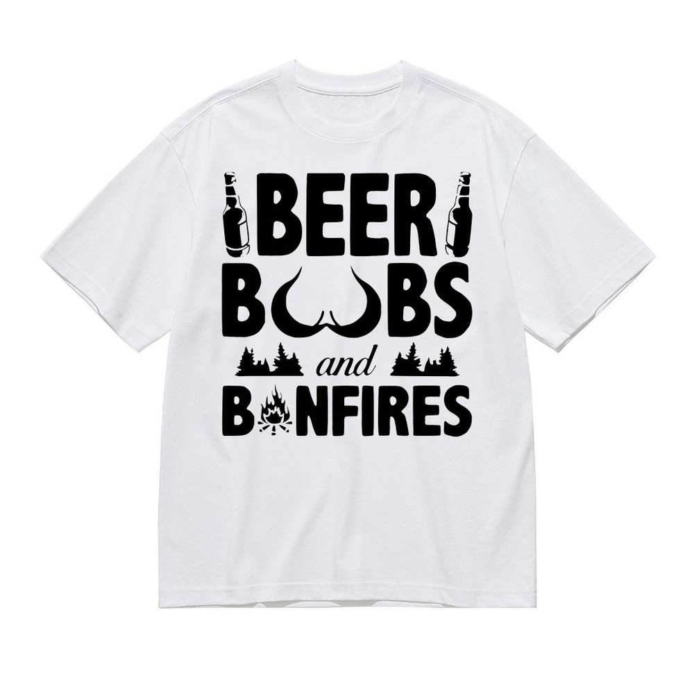 Beer Boobs and Bonfires Shirt Funny Camping Beer Lover T-Shirt Men’s Outdoor