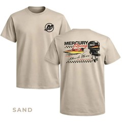 Mercury Racing Boat T-Shirt Speedboat Engine Graphic Marine Tee White