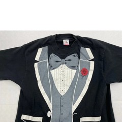 Vintage 1980s Fruit of the Loom Tuxedo Bowtie Graphic Formal Tee Shirt Men’s L