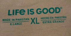 Life is Good Mens XL Longsleeved Hooded Tee Shirt Chillin Grillin Green Pouch