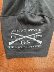 Grunt Style Shirt Mens XL American Flag Spartan Helmet “THIS WE’LL DEFEND”
