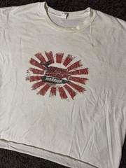 RARE American Ninja Warrior TV Show double sided cropped T shirt Size L