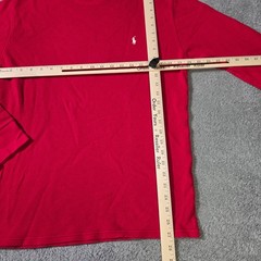 Polo Ralph Lauren Mens Large Thermal Shirt Red Waffle Knit Long Sleeve Pony Logo