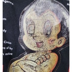 Vintage Tezuka Osamu L Astro Boy Hologram Graphic Tee Shirt Black Mighty Atom
