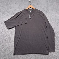 Free Fly Henley T Shirt Mens Large Long Sleeve Comfort Bamboo Stretch