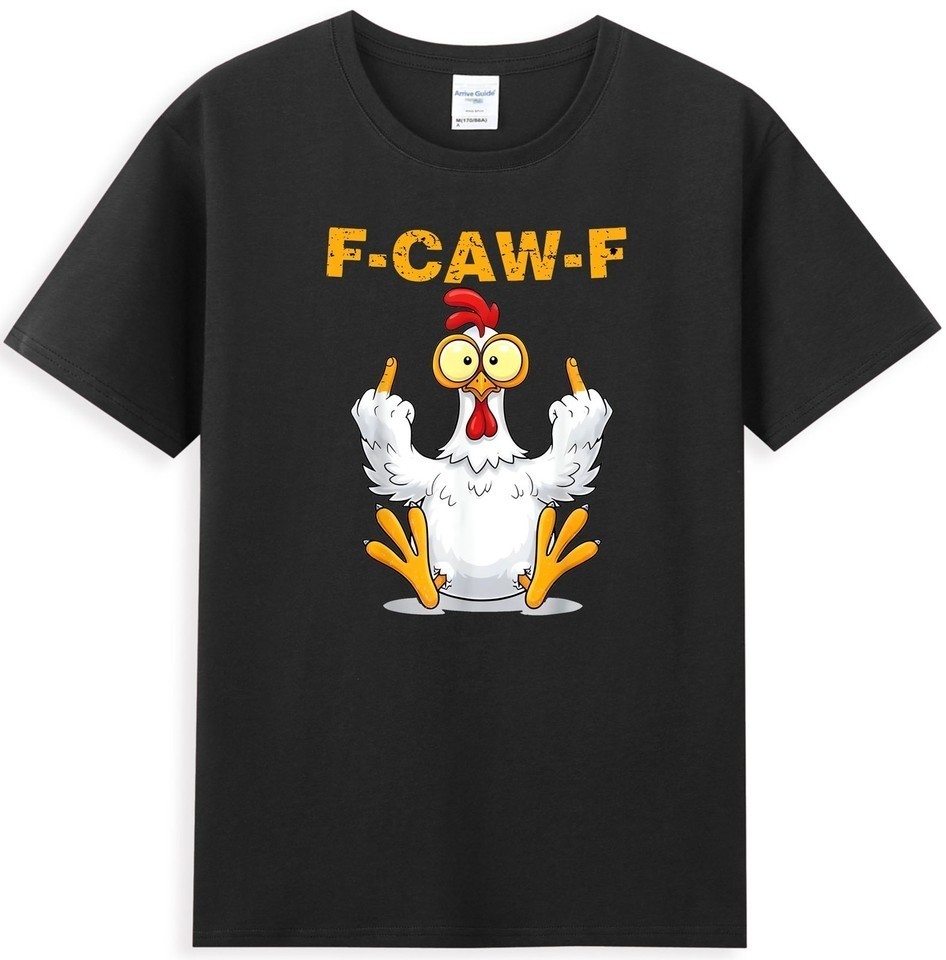 F-Caw-F Funny Chicken Middle Finger Meme Quote T-Shirt Q4589