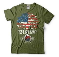 American Grown Korean Roots Shirt South Korea USA Shirts South Korea Flag Tee