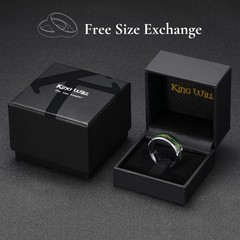 8mm Silver Claddagh Tungsten Rings, Men’s Wedding Rings Inlay Beveled Edge Ce…