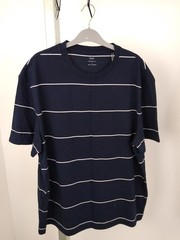 M&S Men’s 3Pcs Relaxed Fit Cotton T-shirts Size L Navy White Blue NEW