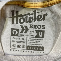 Howler Brothers Shirt Mens Medium Tan Monkey Face Heed The Call Casual Outdoor