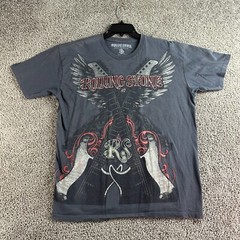 Rolling Stone Collection Shirt Mens Extra Large Gray Cyber Wings Guitars