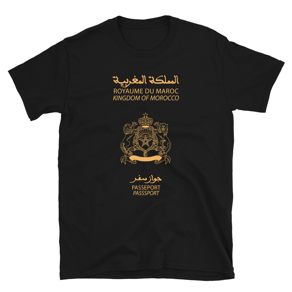Moroccan Passport Short-Sleeve Unisex T-Shirt, Patriotic Love Shirt