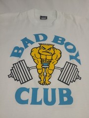 Vtg 80s 90s Single Stitch Bad Boy Club Gym Muscles Graphic T-Shirt Large Golds