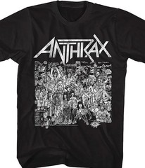 Anthrax No Frills Black T-Shirt Liquid Blue