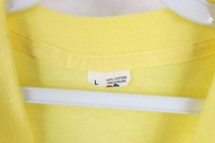 Vintage 90s Streetwear Mens Large Blank Short Sleeve Pocket T-Shirt Yellow USA