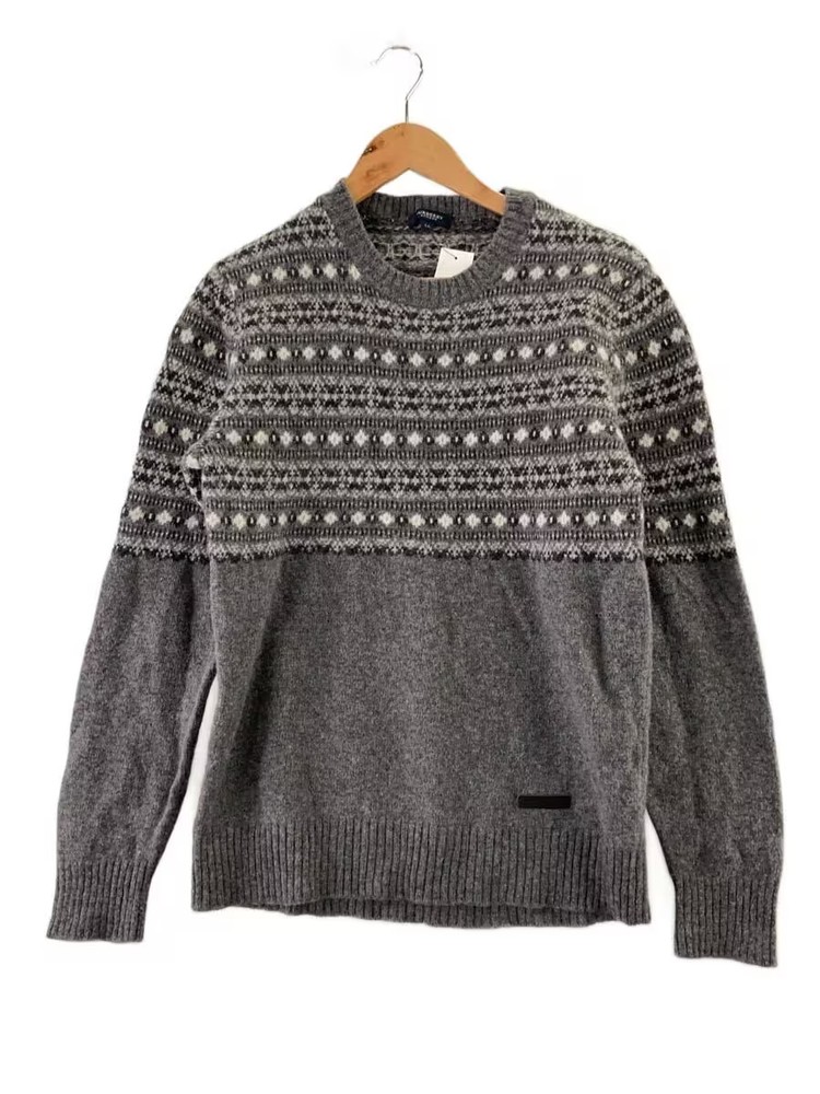BURBERRY LONDON Knit Sweater (Thick) LL Wool Gray All-over Pattern A1N11-832-07