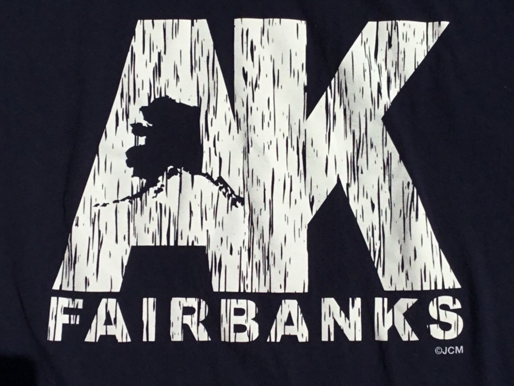 FAIRBANKS ALASKA souvenir navy blue t shirt sz L large